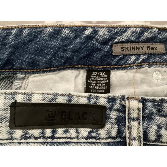 CJ Black slim flex zip cuff distress jeans acid-wash style size 32/32 - Picture 7 of 7